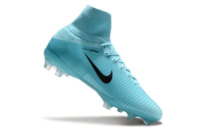 Men's Nike Zoom Mercurial Superfly 5 Elite FG Firm Ground High-Tops Football Boots - Jade/Black