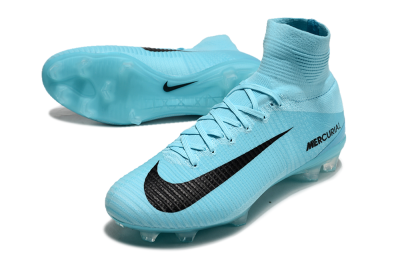 Men's Nike Zoom Mercurial Superfly 5 Elite FG Firm Ground High-Tops Football Boots - Jade/Black