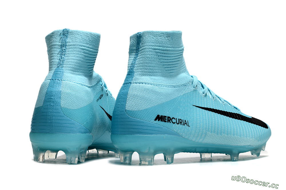 Men's Nike Zoom Mercurial Superfly 5 Elite FG Firm Ground High-Tops Football Boots - Jade/Black 6