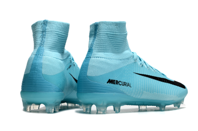 Men's Nike Zoom Mercurial Superfly 5 Elite FG Firm Ground High-Tops Football Boots - Jade/Black