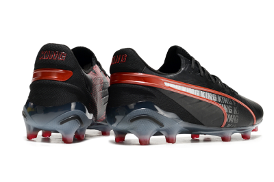 Men's Puma King Ultimate Launch Edition FG Firm Ground Low-Tops Football Boots - Black/Red