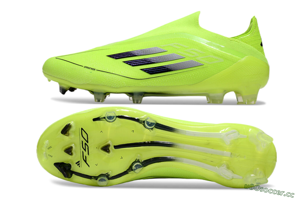 Men's Adidas F50 Elite Laceless FG Firm Ground Low-Tops Football Boots - Yellow/Black 1