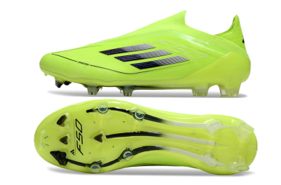 Men's Adidas F50 Elite Laceless FG Firm Ground Low-Tops Football Boots - Yellow/Black