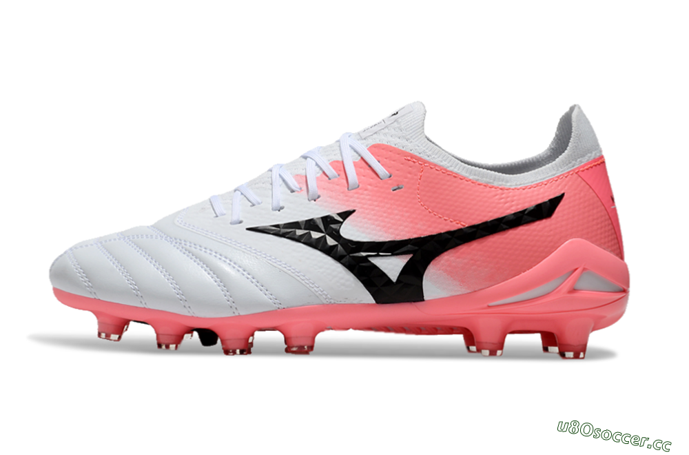 Men's Mizuno Morelia Neo IV Bate FG Firm Ground Low-Tops Football Boots - White/Pink/Black 0