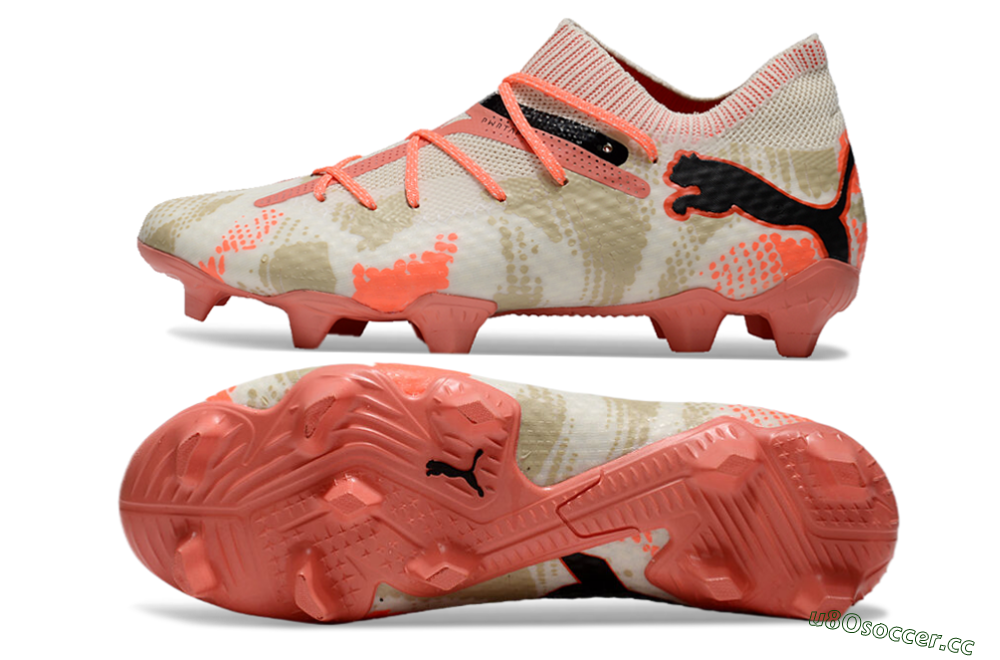 Men's Puma Future 7 Ultimate FG Firm Ground Low-Tops Football Boots - Beige/Black/Brown 1