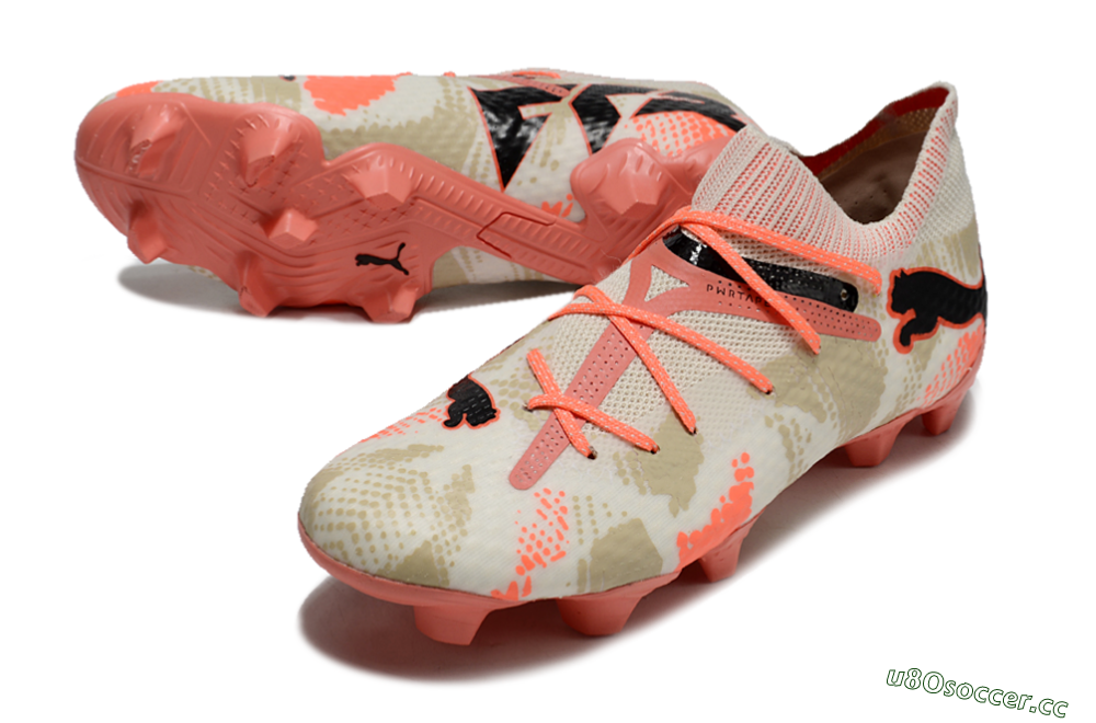 Men's Puma Future 7 Ultimate FG Firm Ground Low-Tops Football Boots - Beige/Black/Brown 3