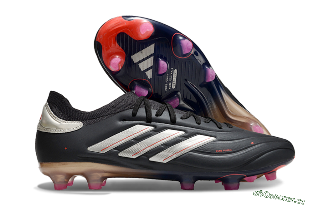 Men's Adidas Copa Pure 2 FG Firm Ground Low-Tops Football Boots - Black/White/Blue 2