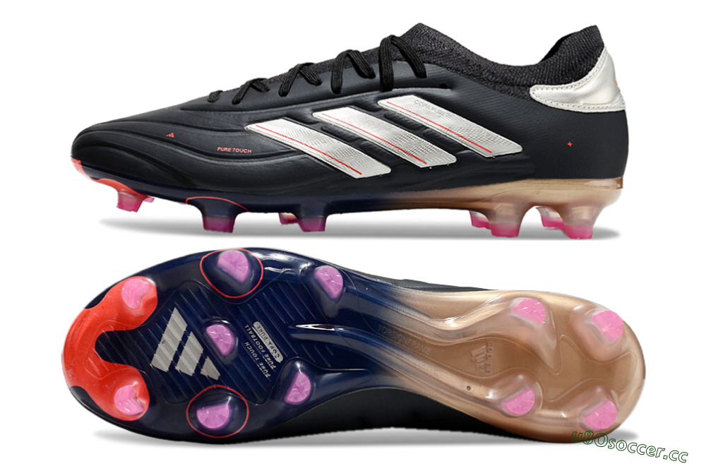 Men's Adidas Copa Pure 2 FG Firm Ground Low-Tops Football Boots - Black/White/Blue 1