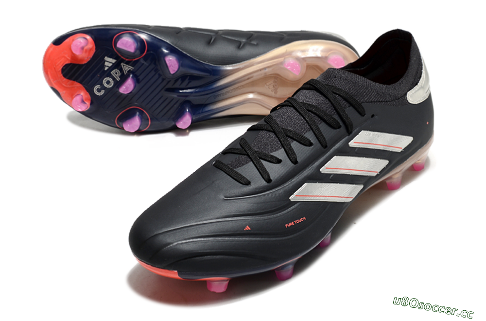 Men's Adidas Copa Pure 2 FG Firm Ground Low-Tops Football Boots - Black/White/Blue 3