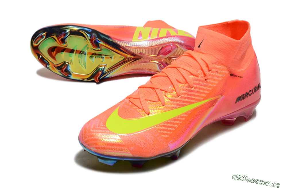 Men's Nike Air Zoom Mercurial Superfly 10 Elite FG Firm Ground High-Tops Football Boots - Orange/Yellow/Black 3