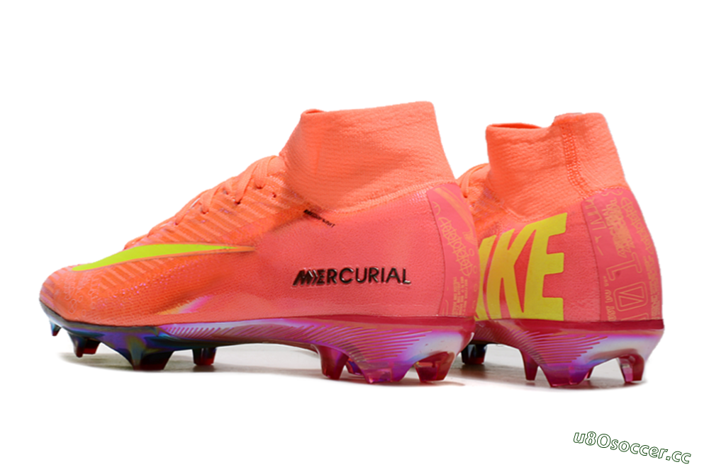 Men's Nike Air Zoom Mercurial Superfly 10 Elite FG Firm Ground High-Tops Football Boots - Orange/Yellow/Black 5