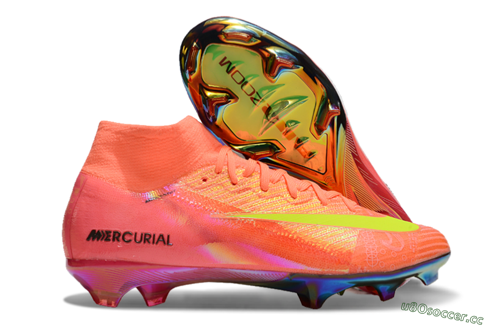 Men's Nike Air Zoom Mercurial Superfly 10 Elite FG Firm Ground High-Tops Football Boots - Orange/Yellow/Black 2