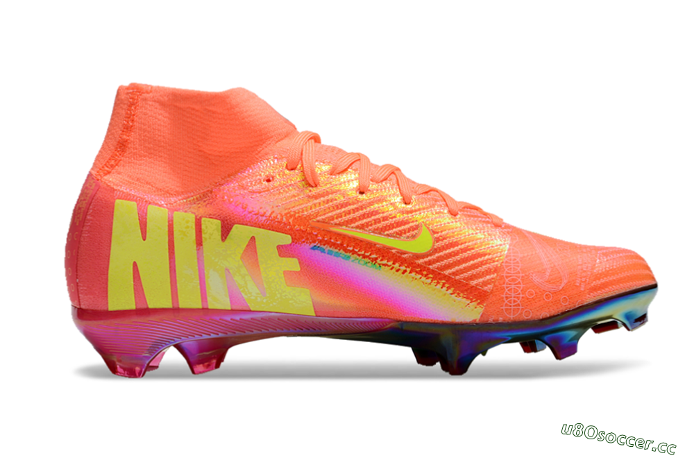 Men's Nike Air Zoom Mercurial Superfly 10 Elite FG Firm Ground High-Tops Football Boots - Orange/Yellow/Black 4