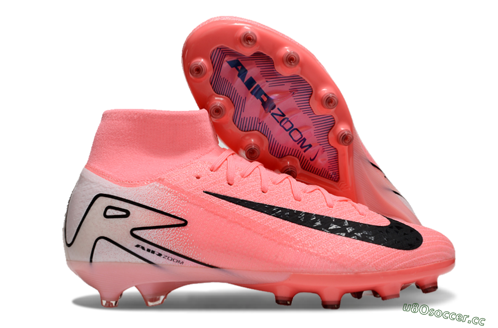 Men's Nike Air Zoom Mercurial Superfly 10 Elite AG Artificial Grass High-Tops Football Boots - Pink/White/Black 2