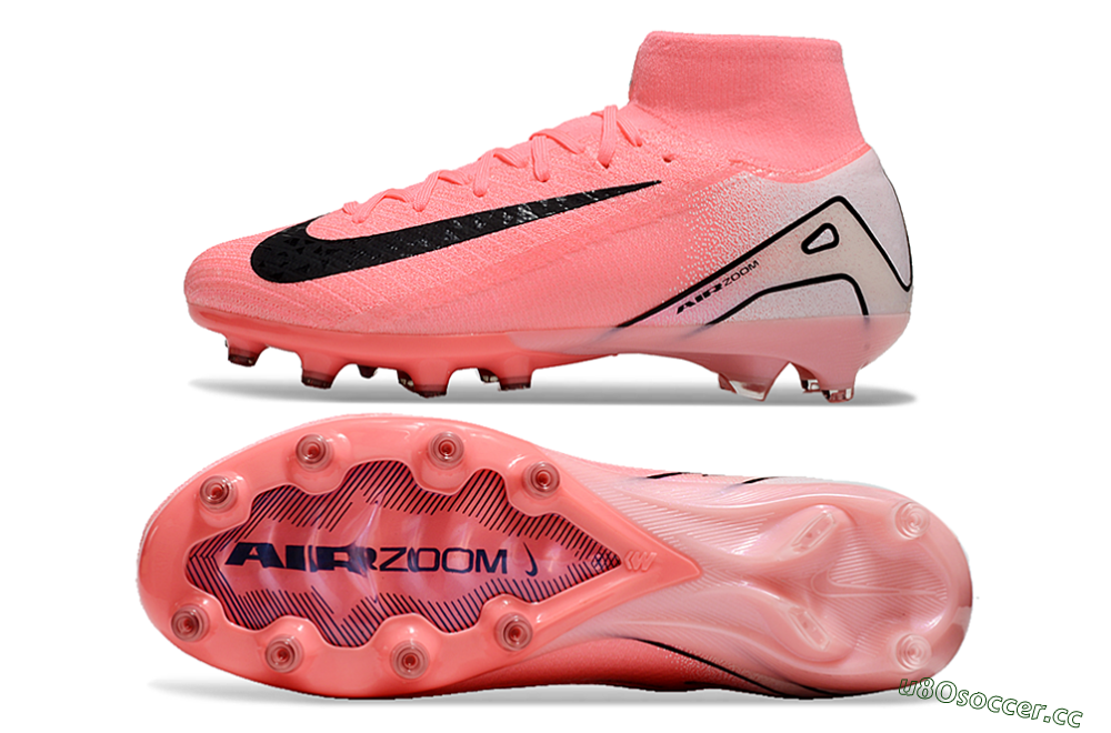 Men's Nike Air Zoom Mercurial Superfly 10 Elite AG Artificial Grass High-Tops Football Boots - Pink/White/Black 1