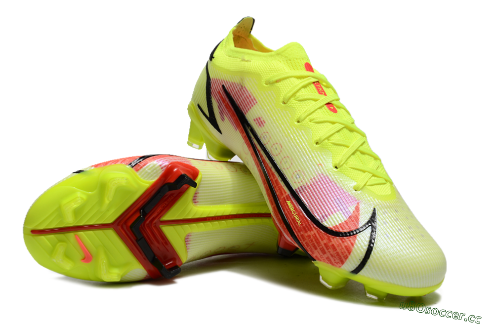 Men's Nike Mercurial Vapor 14 Elite FG Firm Ground Low-Tops Football Boots - Yellow/Red/Black 3