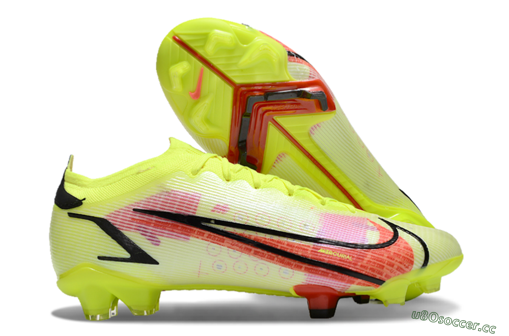 Men's Nike Mercurial Vapor 14 Elite FG Firm Ground Low-Tops Football Boots - Yellow/Red/Black 2