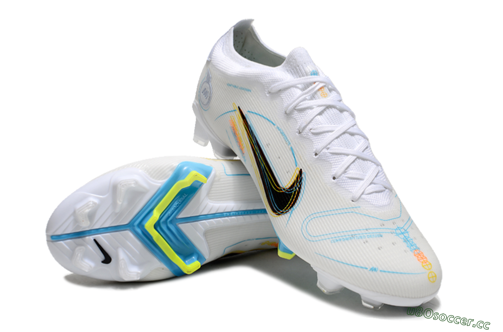 Men's Nike Mercurial Vapor 14 Elite FG Firm Ground Low-Tops Football Boots - White/Black/Yellow 3