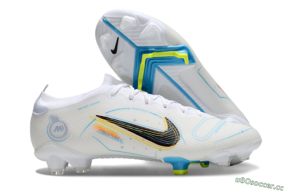 Men's Nike Mercurial Vapor 14 Elite FG Firm Ground Low-Tops Football Boots - White/Black/Yellow 2