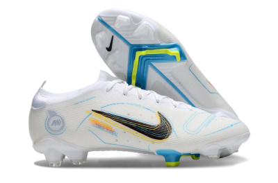 Men's Nike Mercurial Vapor 14 Elite FG Firm Ground Low-Tops Football Boots - White/Black/Yellow