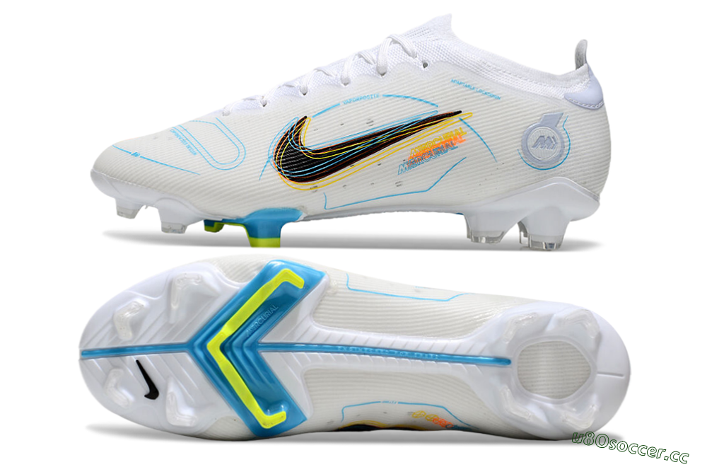 Men's Nike Mercurial Vapor 14 Elite FG Firm Ground Low-Tops Football Boots - White/Black/Yellow 1