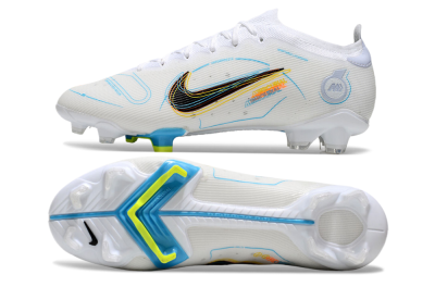 Men's Nike Mercurial Vapor 14 Elite FG Firm Ground Low-Tops Football Boots - White/Black/Yellow