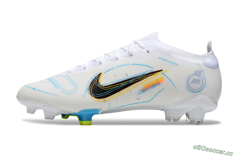 Men's Nike Mercurial Vapor 14 Elite FG Firm Ground Low-Tops Football Boots - White/Black/Yellow 0