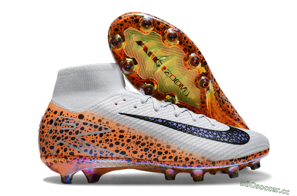 Men's Nike Air Zoom Mercurial Superfly 10 Elite AG Artificial Grass High-Tops Football Boots - Grey/Black/Brown 2