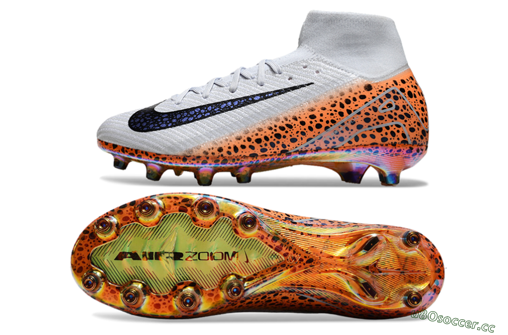 Men's Nike Air Zoom Mercurial Superfly 10 Elite AG Artificial Grass High-Tops Football Boots - Grey/Black/Brown 1