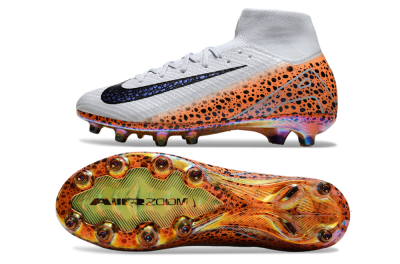 Men's Nike Air Zoom Mercurial Superfly 10 Elite AG Artificial Grass High-Tops Football Boots - Grey/Black/Brown