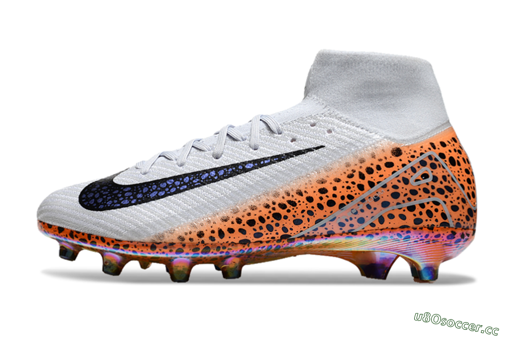 Men's Nike Air Zoom Mercurial Superfly 10 Elite AG Artificial Grass High-Tops Football Boots - Grey/Black/Brown 0