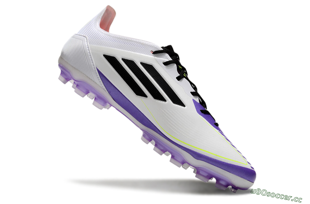 Men's Adidas F50 Elite AG Artificial Grass Low-Tops Football Boots - White/Purple/Black 4