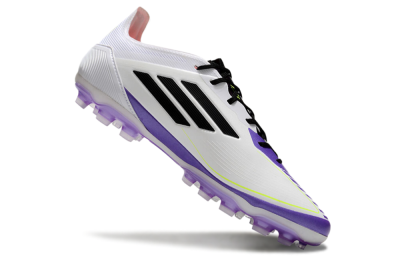 Men's Adidas F50 Elite AG Artificial Grass Low-Tops Football Boots - White/Purple/Black