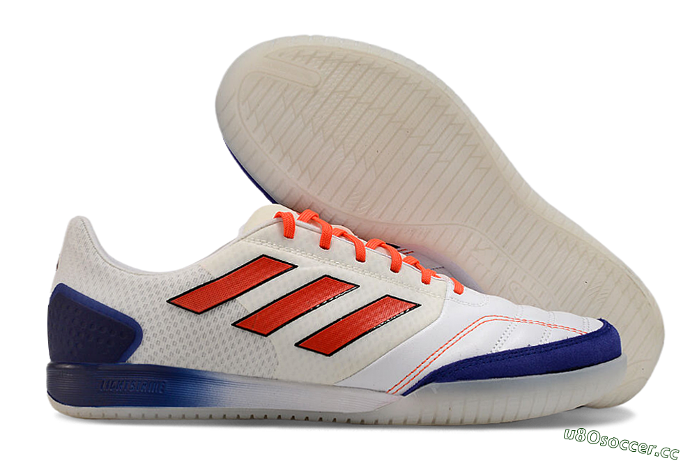 Men's Adidas Top Sala Competition IC Indoor & Futsal Low-Tops Football Shoes - White/Red/Blue 2