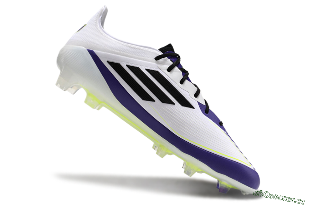 Men's Adidas F50 Elite FG Firm Ground Low-Tops Football Boots - White/Purple/Black/Yellow 4
