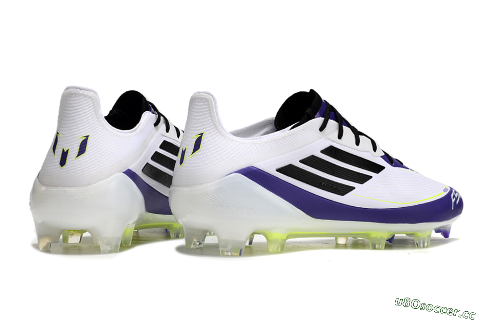 Men's Adidas F50 Elite FG Firm Ground Low-Tops Football Boots - White/Purple/Black/Yellow 6