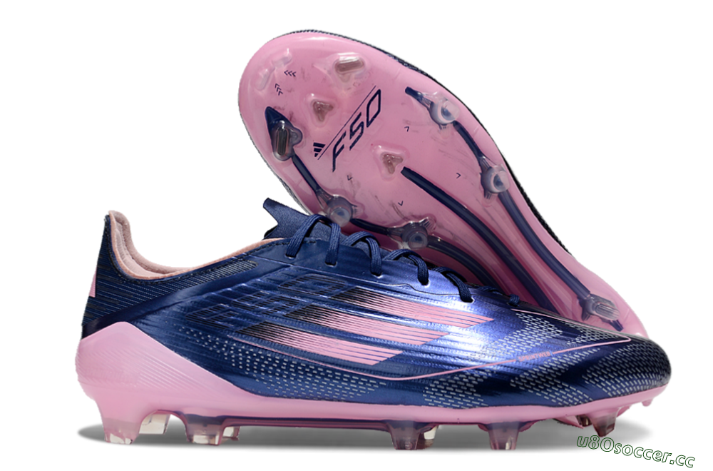 Men's Adidas F50 Elite FG Firm Ground Low-Tops Football Boots - Blue/Pink 2
