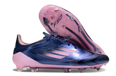 Men's Adidas F50 Elite FG Firm Ground Low-Tops Football Boots - Blue/Pink