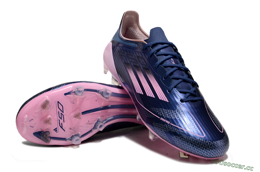 Men's Adidas F50 Elite FG Firm Ground Low-Tops Football Boots - Blue/Pink 3