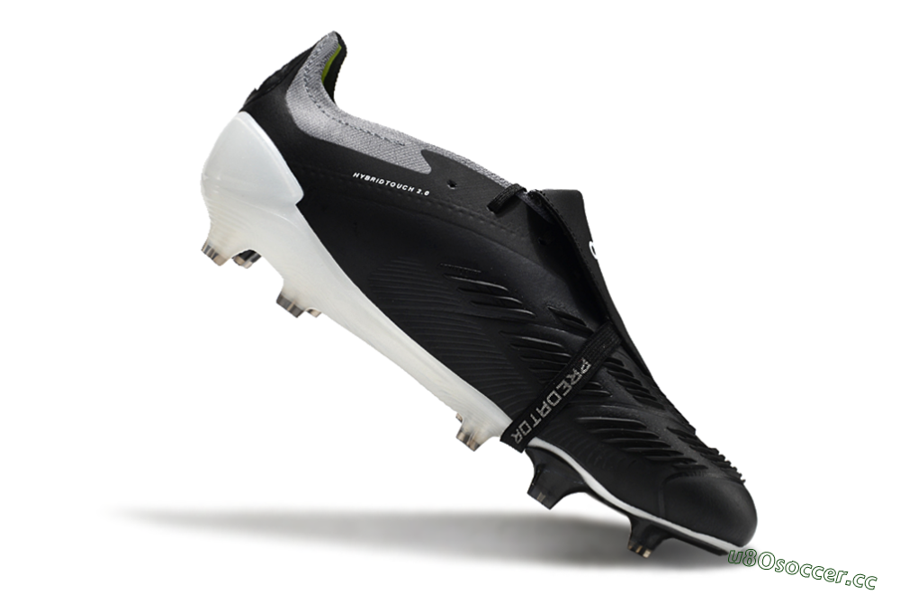 Men's Adidas Predator Elite Foldover Tongue FG Firm Ground Low-Tops Football Boots - Black/Grey/White 4