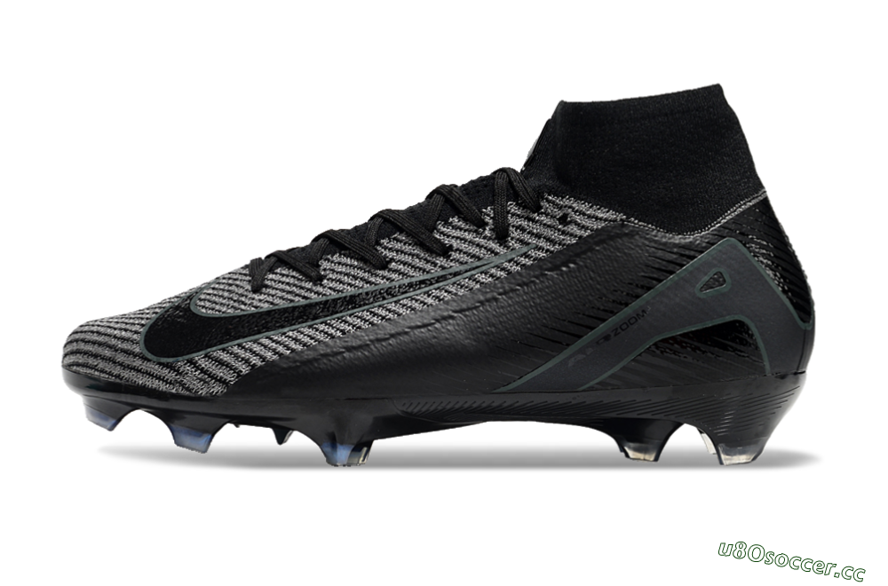Men's Nike Air Zoom Mercurial Superfly 10 Elite FG Firm Ground High-Tops Football Boots - Black/Grey/Jade 0