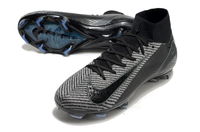 Men's Nike Air Zoom Mercurial Superfly 10 Elite FG Firm Ground High-Tops Football Boots - Black/Grey/Jade