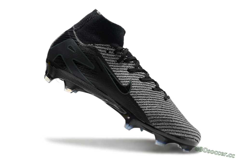 Men's Nike Air Zoom Mercurial Superfly 10 Elite FG Firm Ground High-Tops Football Boots - Black/Grey/Jade 4