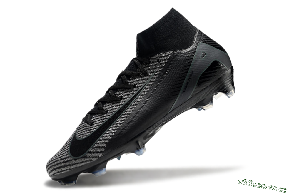 Men's Nike Air Zoom Mercurial Superfly 10 Elite FG Firm Ground High-Tops Football Boots - Black/Grey/Jade 5