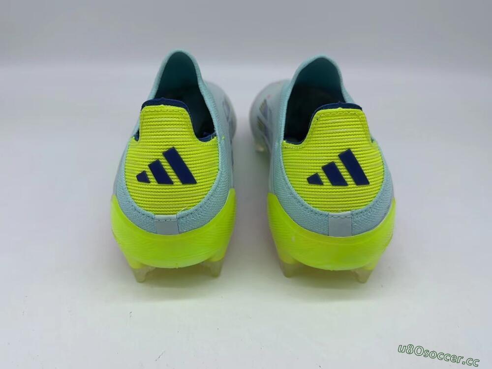 Men's Adidas F50 Elite Laceless FG Firm Ground Low-Tops Football Boots - Jade/Blue/Yellow