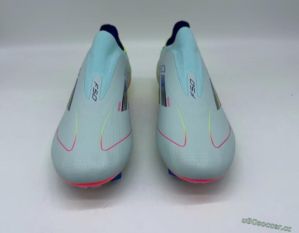 Men's Adidas F50 Elite Laceless FG Firm Ground Low-Tops Football Boots - Jade/Blue/Yellow