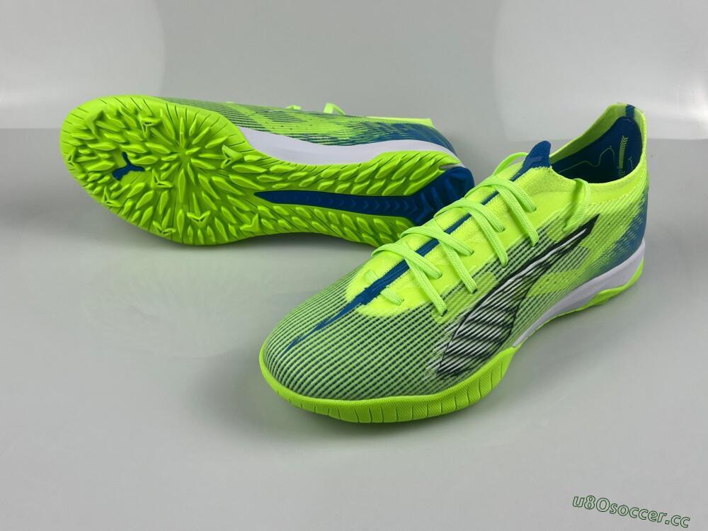 Men's Puma Ultra Ultimate TF Artificial Turf Low-Tops Football Shoes - Yellow/White/Blue