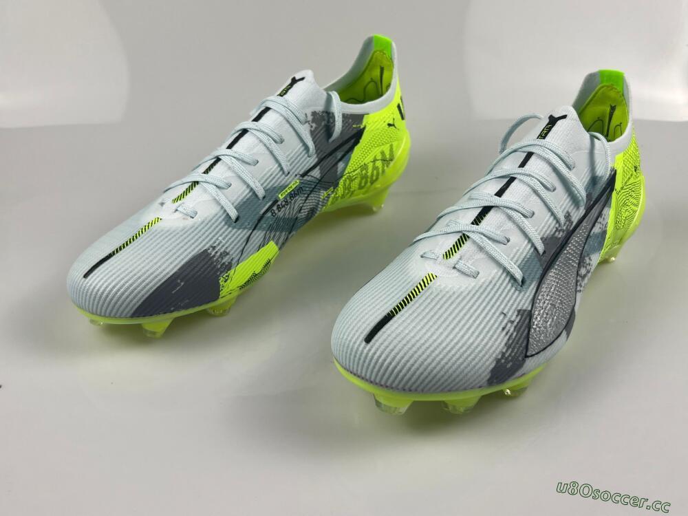 Men's Puma Ultra Ultimate FG Firm Ground Low-Tops Football Boots - Jade/White/Yellow