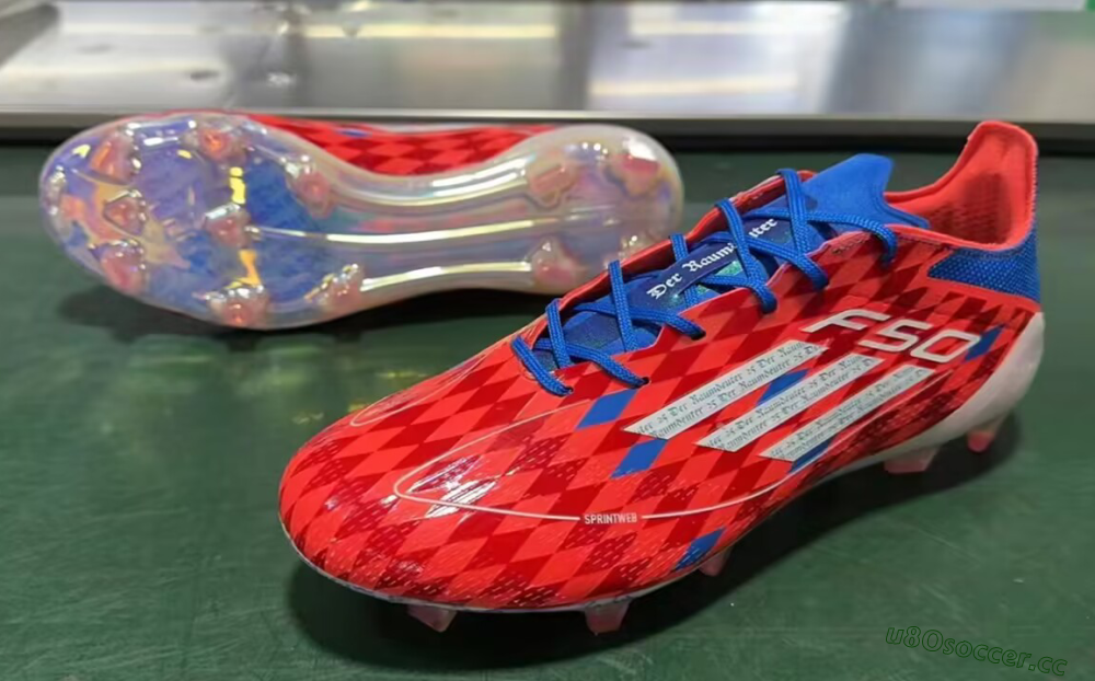 Men's Adidas F50 Elite FG Firm Ground Low-Tops Football Boots - Red/White/Blue