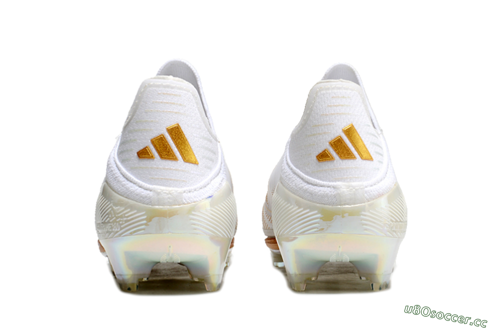 Unisex Adidas F50+ Lightstrike Pro Laceless FG Firm Ground Low-Tops Football Boots - White/Gold 7